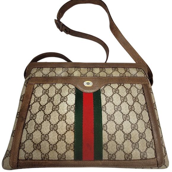 Gucci Vintage GG Monogram Supreme‎ Sherry Web Ophidia Accordion Shoulder Bag - Picture 1 of 16